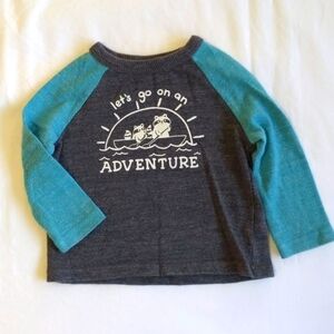 joe fresh adventure graphic raglan long sleeve shirt 6-12 months baby boy